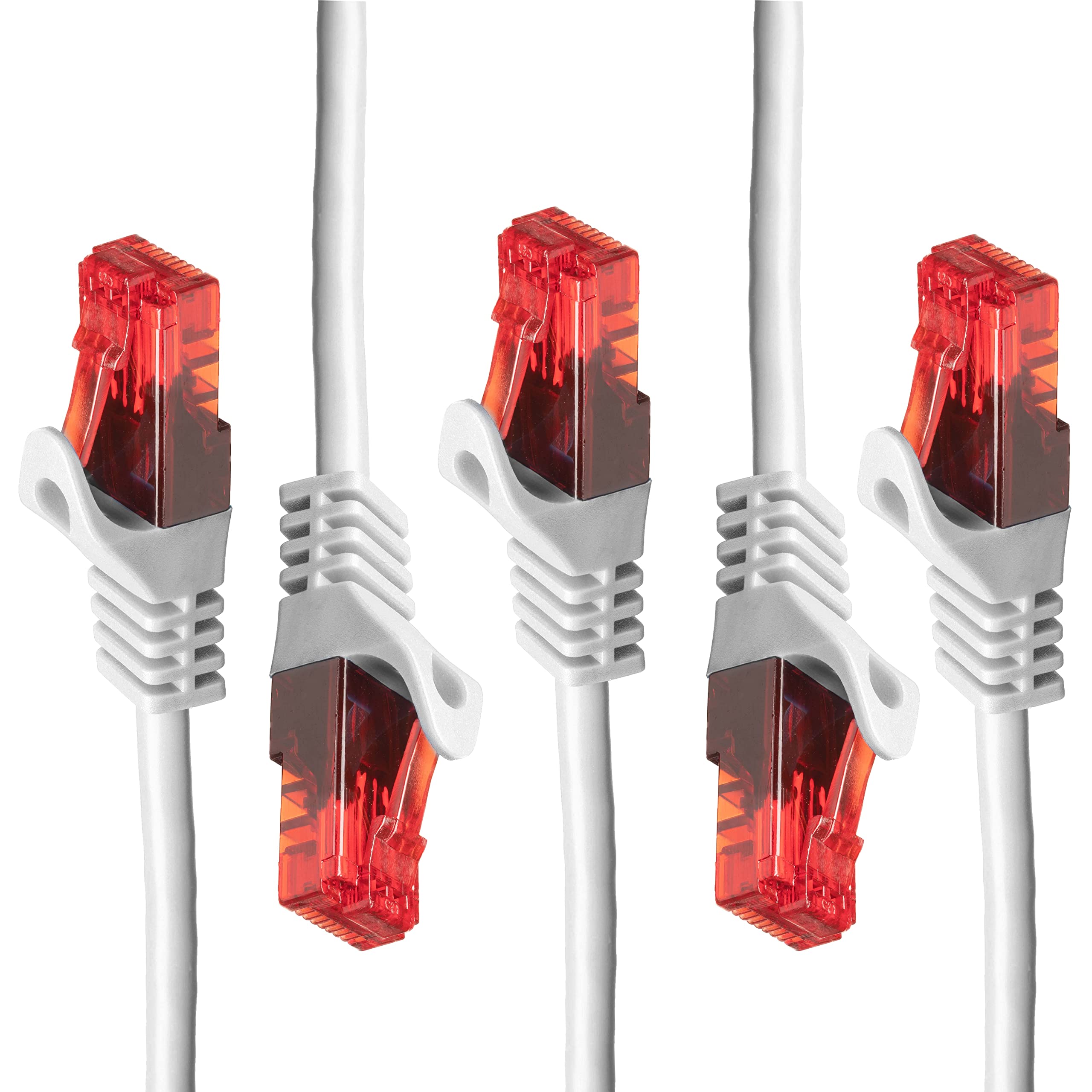 BIGtec Gigabit network cable patch, Ethernet LAN DSL patch cable (2X RJ-45 connector, CAT.5e, compatible to CAT.6 CAT.6a CAT.7) 3m White