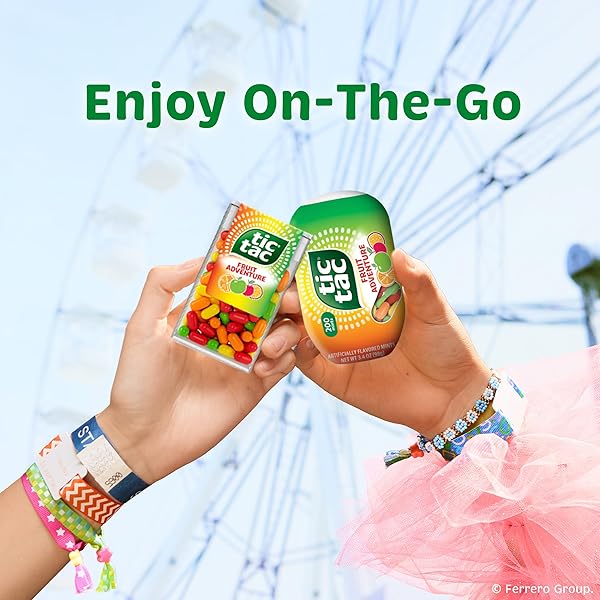 TIC TAC FRUIT ADVENTURE, ON-THE-GO POCKET-SIZED MINTS, 200 PIECES, 4 BOTTLE PACKS, 3.4 OZ EACH