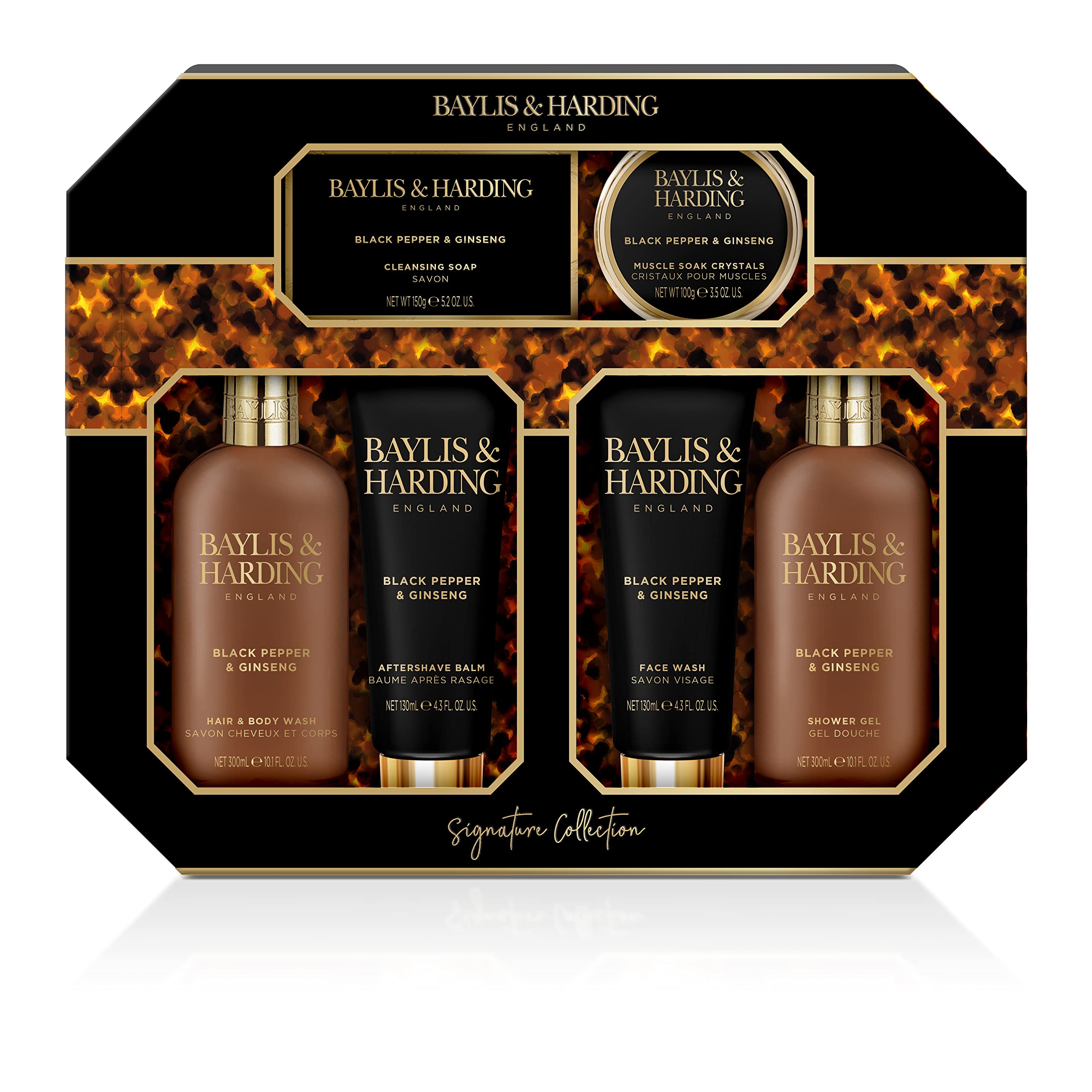 Baylis & Harding Men's Signature Collection Black Pepper & Ginseng Ultimate Preening Gift Set - only at Amazon - Vegan Friendly