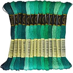 14 skeins Rainbow Color Embroidery Floss - Cross
