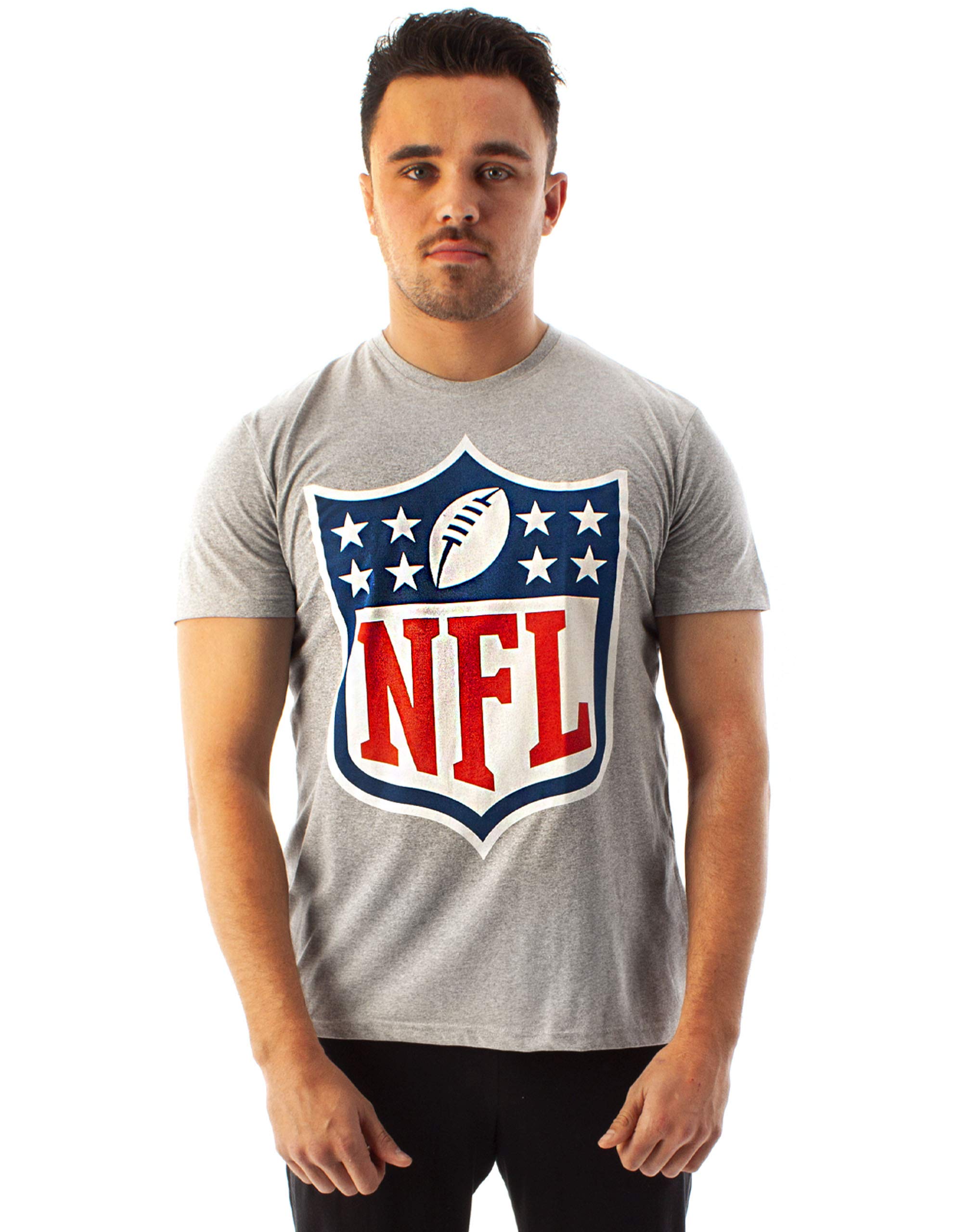 NFL Jersey T-Shirt for Men | American Football Game Short Sleeve Grey Top | Gamer Clothing Merchandise