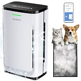 Pet Air Purifier Large Home 4200 sq ft, Suck up Floating Cat Dog Hair Dander, 7-Stage H13 HEPA Anion Activated Carbon Filter, Air Purifiers with APP for Odor Allergies Smoke Dust, Zero Ozone, P339