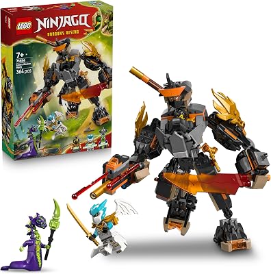 NINJAGO Coles Action-Mech und Drachen-Zane - Ninja Spielzeug für Jungen und Mädchen - Modellbau mit Actionfigur, 3 Minifiguren und Schwertern - Geschenk für Kinder ab 7 Jahren - 71854
