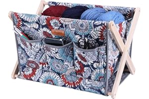 HANFETCH Yarn Caddy Large Size Yarn Storage Organizer for Yarn Skeins-Organizer for Crochet Hooks Knitting Needles Other Accessories (Sunflower)