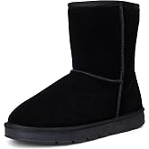 Jousen Men's Winter Boots Fur Lined Suede Snow Boots | Suede Leather,Slip On,Waterproof,Insulated Warm,Ankle Boots,Comfortable,Non-Slip,Cold Weather,Outdoor&amp;Indoor