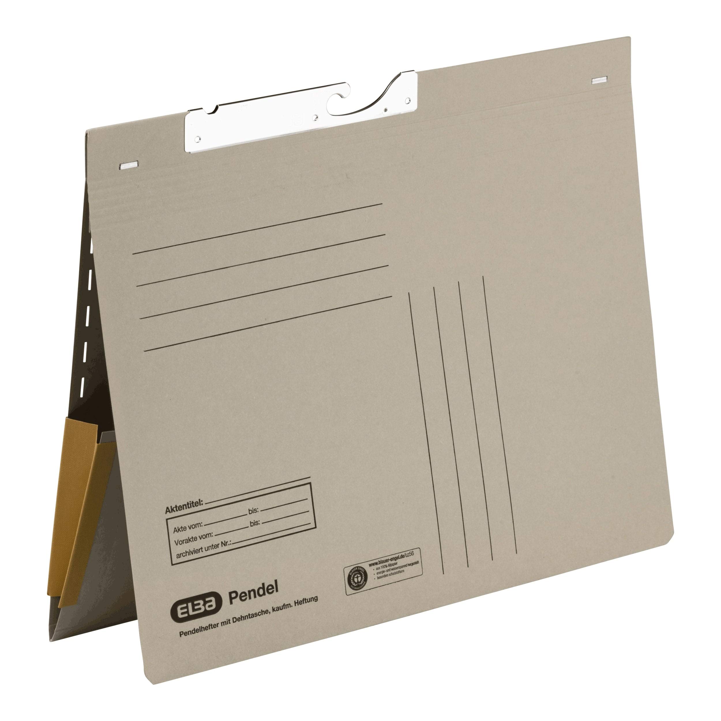 Elba 90463BL Suspension File Manila Cardboard Recycled Material 320 g/m² Commercial Binding and Slit Pack of 50 Blue Hanging Files, Manila Cardboard (RC) 320g / m² Grey