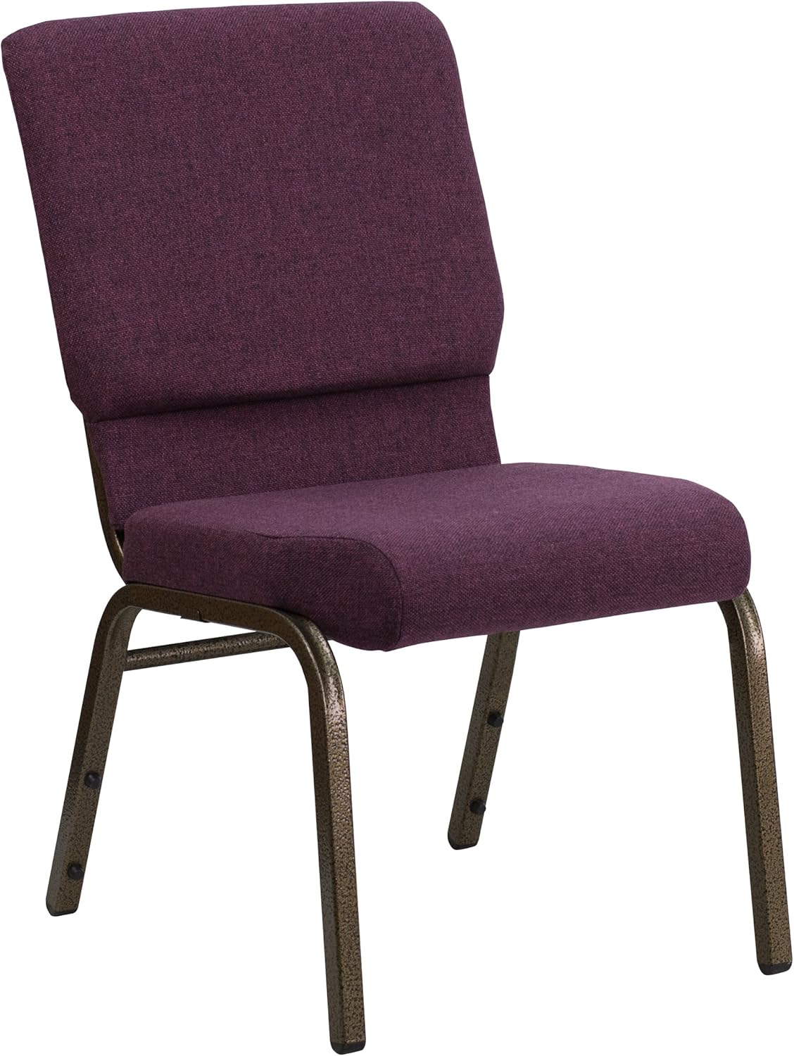 Flash Furniture HERCULES Series 18.5''W Stacking Church Chair in Plum Fabric - Gold Vein Frame: Furniture & Decor