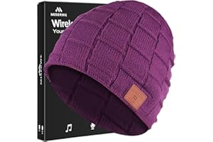 MISERWE Wireless Beanie Wireless 5.0 Speaker Headphone Beanie Hat,Christmas Electronic Gifts for Men,Women,Girls,Boys Purple