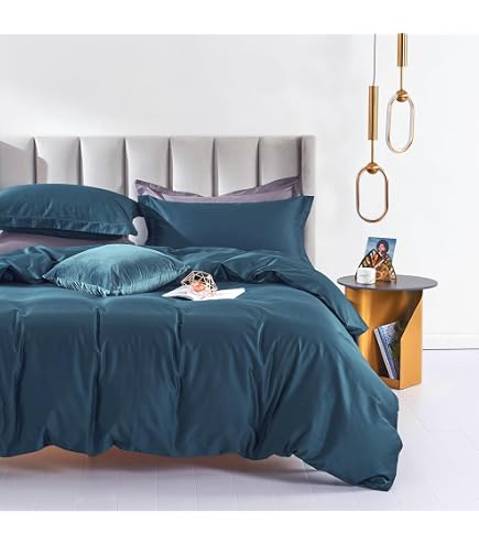 SLEEP ZONE Stone Washed Duvet Cover Queen Size - Soft, Wrinkled Texture, Teal, OEKO-TEX Certified