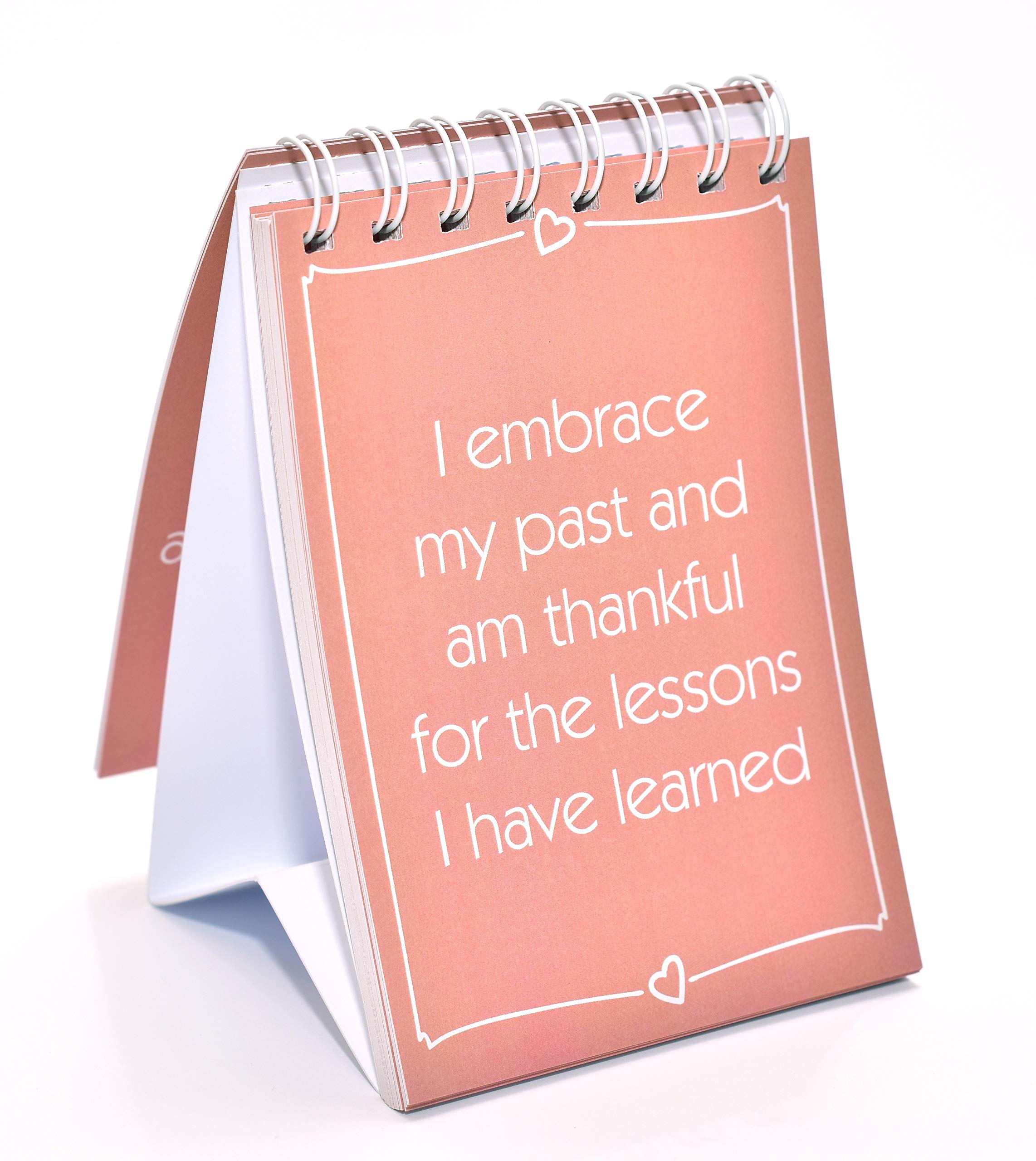 52 Positive Affirmation Desktop Cards – Mindful Daily Reminders for Mindfulness, Stress Relief, Manifestation & Self-Care (Pink and White)