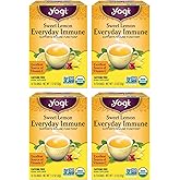 Yogi Tea Sweet Lemon Everyday Immune - 16 Bags per Pack (4 Packs) - Daily Immune Support Tea - Delicious Lemon Tea Bags - Includes Tulsi, Lemongrass, Rose Hip, Lemon Peel & More