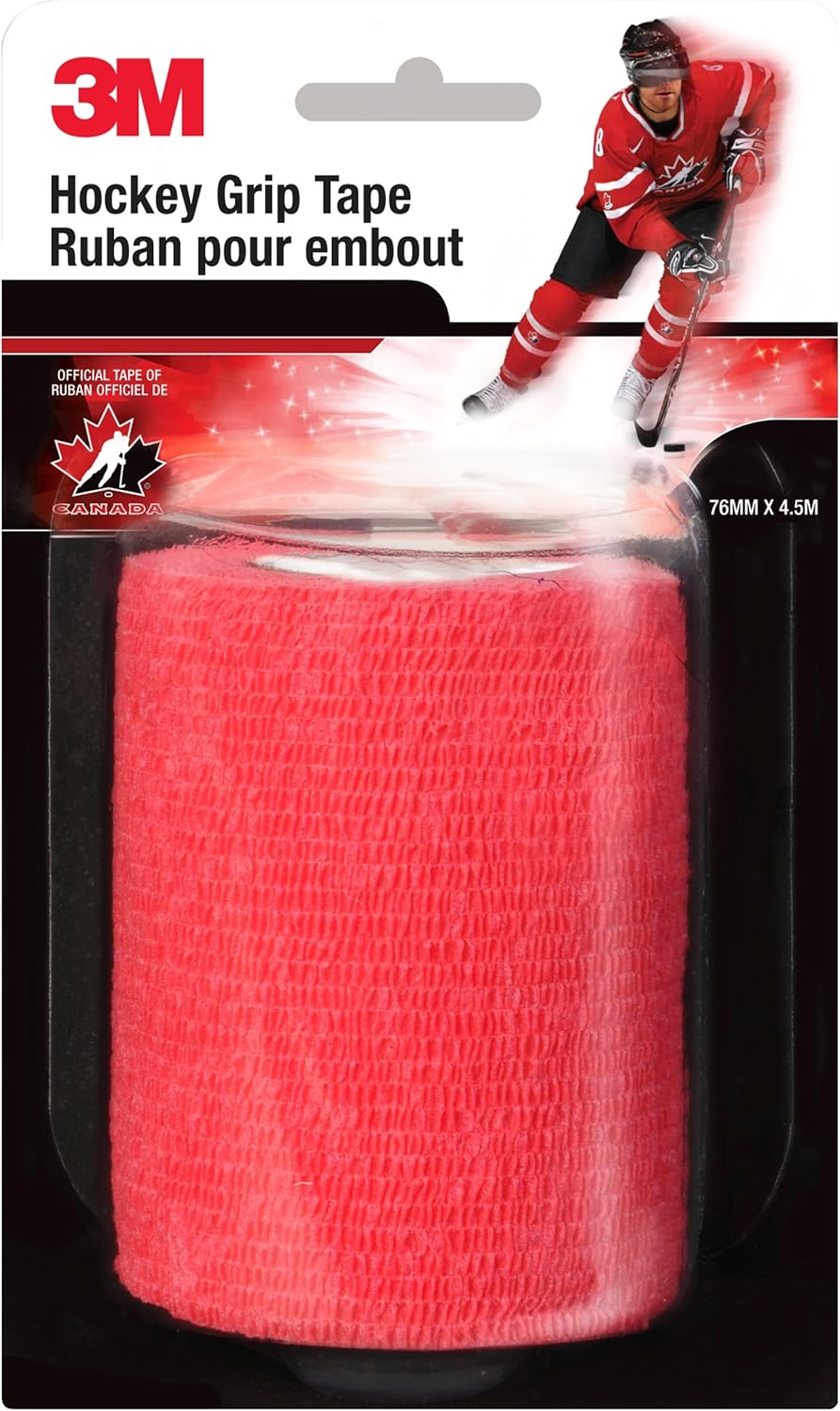 3M Hockey Tape HKY017 Hockey Grip Tape (Red), Grips & Tapes Amazon