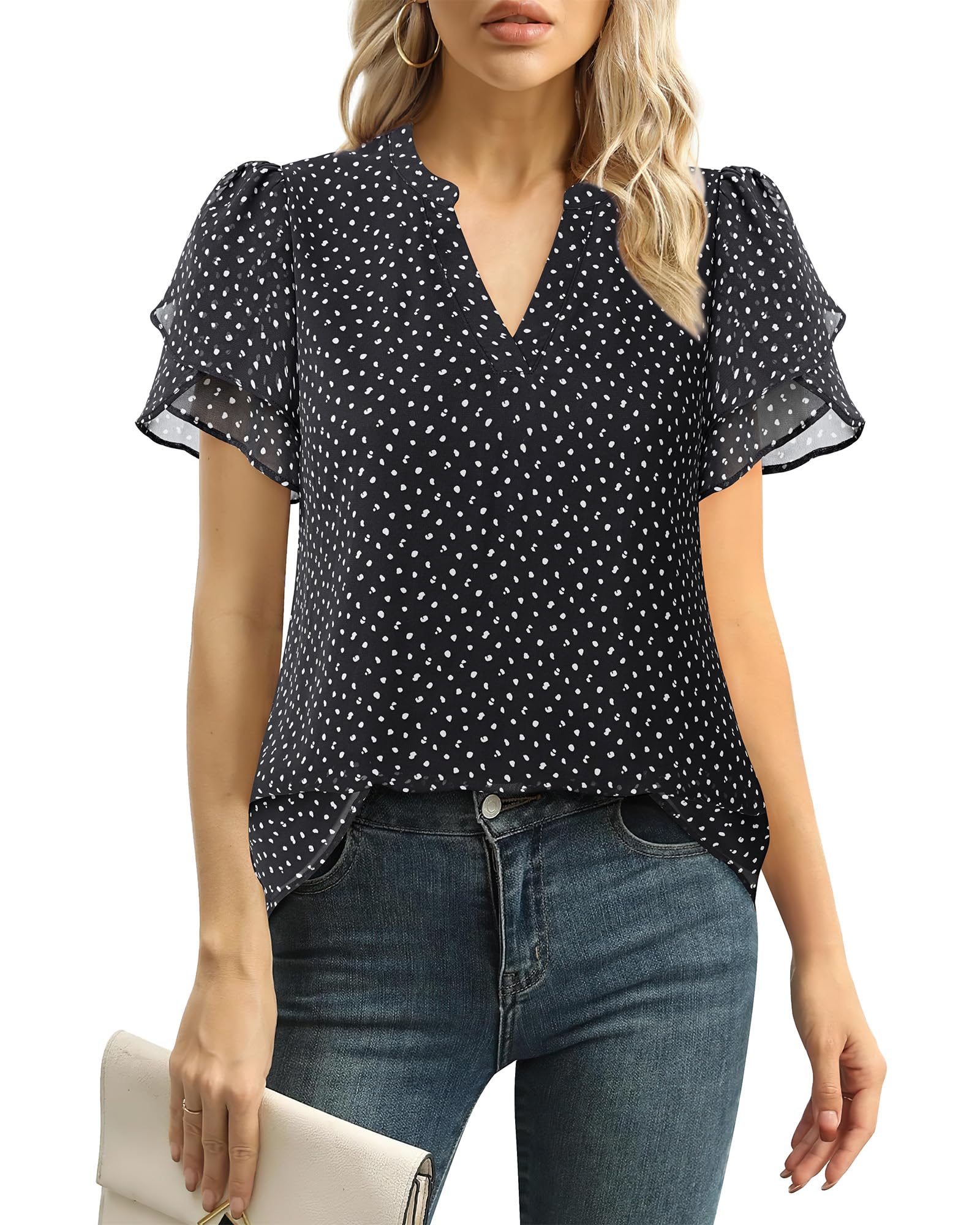 Ruffle Sleeve Tops for Women, Summer Tops for Women