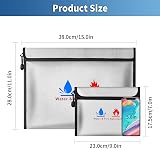 ABSOK Fireproof Document Bag Set 15x11 and 9x7 Inches Fire Resistant Safe view 2