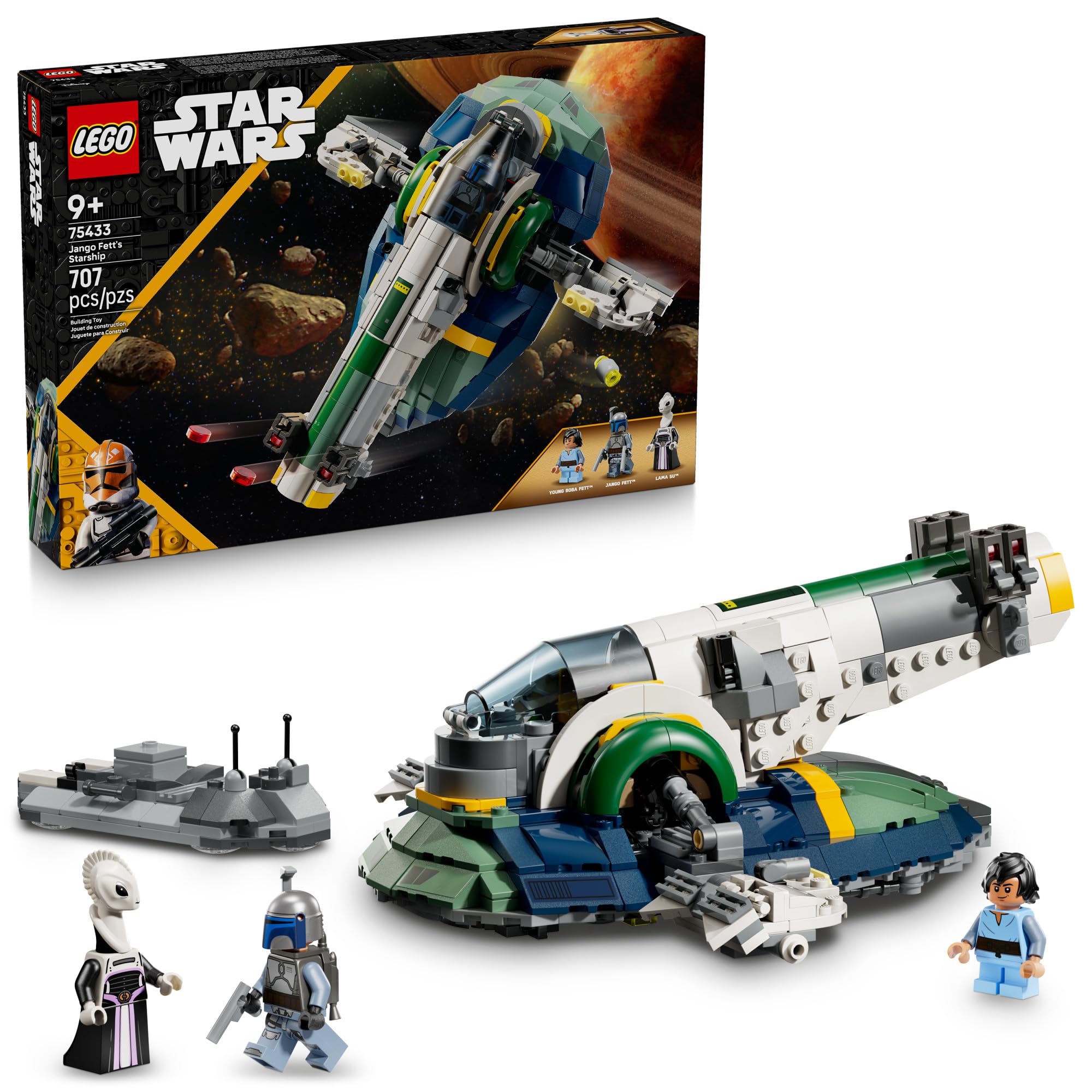 Photo 1 of LEGO Star Wars: Attack of The Clones Jango Fett's Starship Building Toy - Pretend Play Set for Boys & Girls, Ages 9+ - Collectible Model Kit & Kids Room Decor - Gift for Birthdays - 75433 (only 3/6 bags)