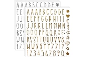 Waynoda Glitter Alphabet Letter Stickers 800 Pieces 10 Sheets letter and Number Stickers Self Adhesive Alphabet Number Stickers, Decals for Sign, Grad Cap Decoration, DIY Crafts Art Making, Classroom Decor, Business,Address Number (Gold and Silver)