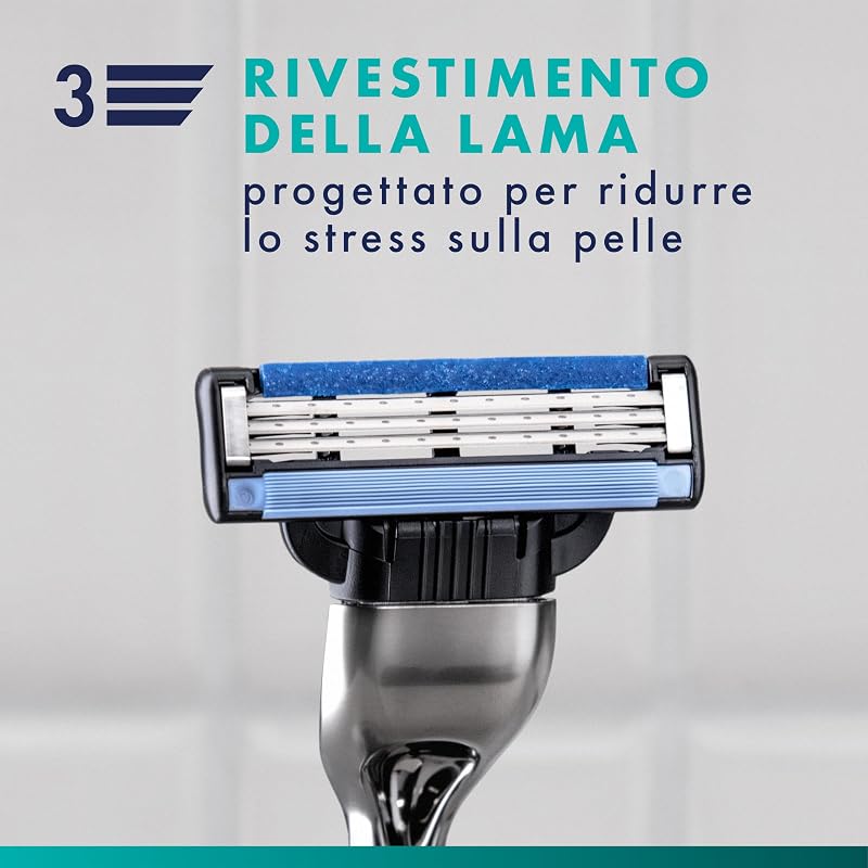 Mach 3 Rasoio Barba Manuale, 6 Lamette Uomo, Multicolore — foto 4 di 7