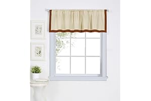 Elrene Home Fashions Wilton Solid Colorblock Cotton Kitchen/Café/Bathroom Window Valance, Spice, 60"x15"