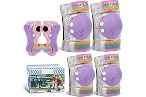 Adicop Kids Knee Pads for Girls Boys Toddler 3-8 Years Old Knee and Elbow Pads with Wrist Guards Youth Protective Gear Set for Skateboard Cycling Roller Bike Inline Scooter Skating