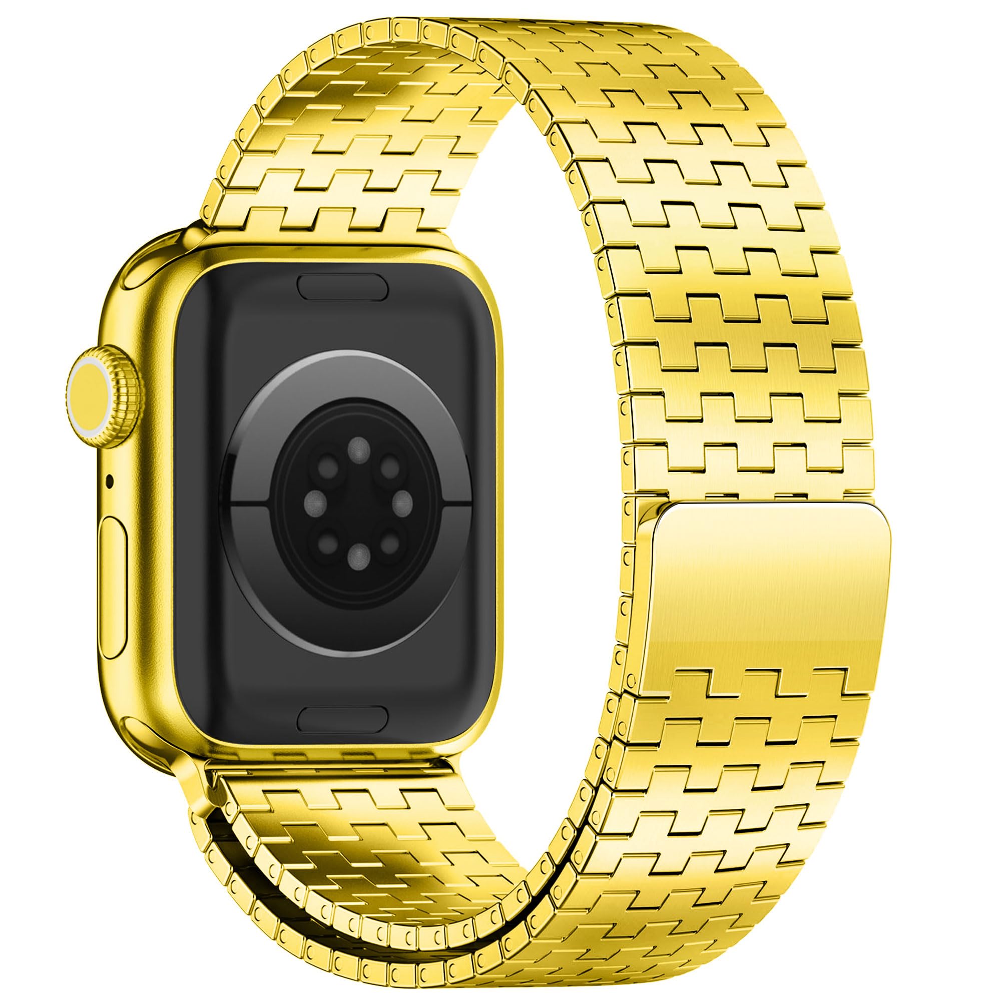 Vamyzji Compatible with Apple Watch Strap 42mm(Series 11 10) 41mm 40mm 38mm, for Series 11 10 9 8 7 SE 6 5 4 3 2 1, Stainless Steel Metal Magnetic Gold iWatch Strap Men Women