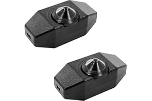 LAPHIVIEH Upgraded UL-Certified 2-Pack Inline Dimmer Switch, Full Range Rotary Cord Switch Replacement for Table Lamp, Floor Lamp, Pendant Light, Works with Dimmable LED, Incandescent, Halogen Bulbs (Black)