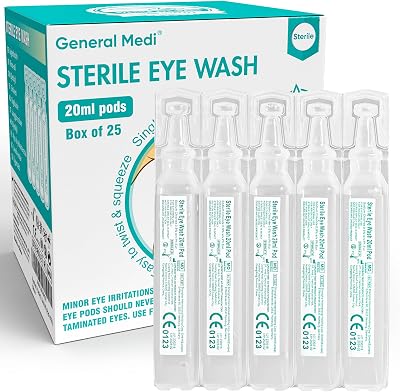 General Medi Eye Wash Sterile Saline Solution 20ml 0.9% Pack of 25