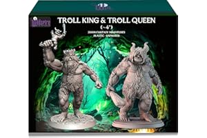 Wildspire Troll King and Queen for D&D Miniatures - Paintable Troll Figures for Dungeons & Dragons Fantasy Tabletop RPG