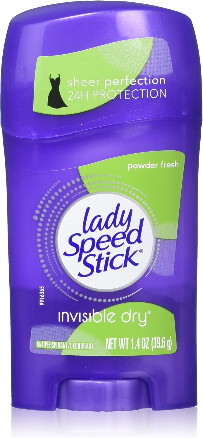 Lady Speed Stick Deodorant 1.4oz Powder Fresh Invisible Dry (6 Pack), 39.6 g (Pack of 6)