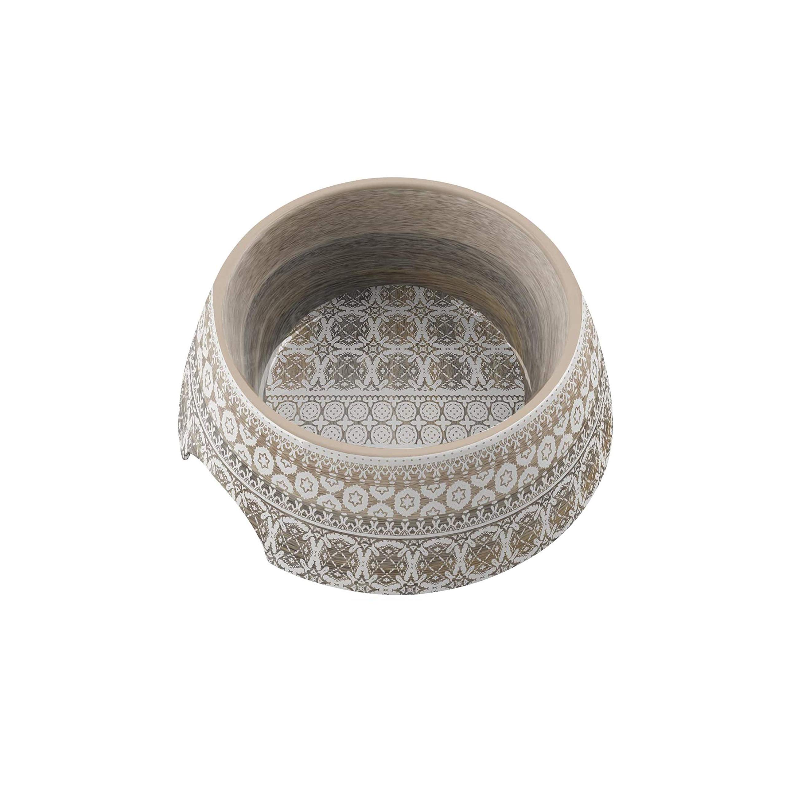 Moroccan Wood Melamine Pet Bowl - Medium