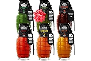 THE GENERAL'S HOT SAUCE The General’s Hot Sauce Super 6 Hot Sauce Gift Set Variety with 5 Habanero, Cayenne or Jalapeño Pepper Hot Sauces & 1 Hot Maple Syrup - All-Natural, American Grown, Veteran-Owned, 6-Pack (6oz Bottles)