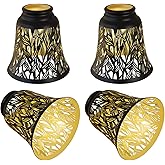 Pendant Light Shades, 4 Pack Ceiling Fan Light Shade Replacements with 1-5/8" Fitter, ALUCSET 4.72" Height and 4-3/4" Diamete