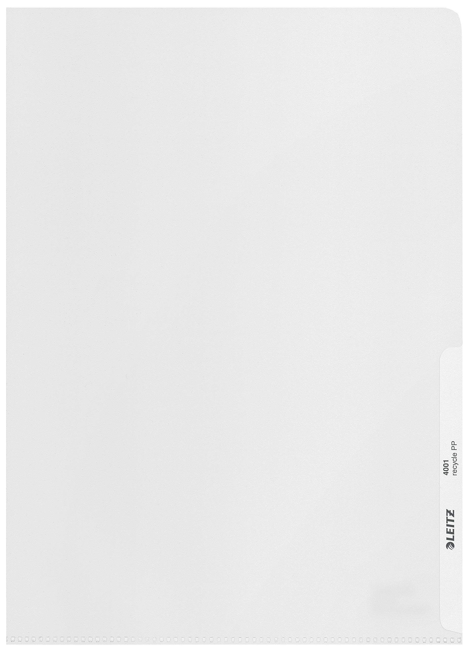 Leitz A4 File Folders, Pack of 25, Non Toxic Plastic, Embossed Mat Surface, 140 Micron Thick, 100% Recyclable, Eco Friendly, Recycle Range, 40013003, Clear โ image 1