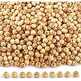 Foraineam 1000pcs Natural Wooden Beads, 8mm Round Polished Loose Beads for DIY Handmade Craft Macrame Bracelet Necklace Jewelry Making