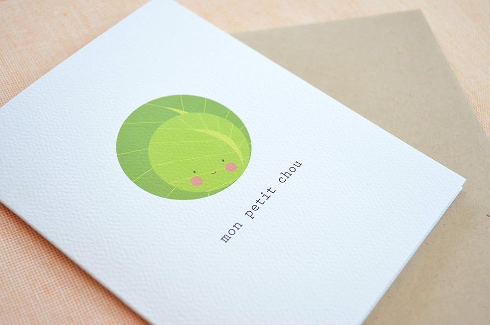 Amazon Com Mon Petit Chou Cabbage Card Handmade