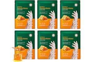 LINGHAOLH Hydrating Hand Masks, 6PCS Hand Mask Moisturizing Gloves for Men Women, Smooth Long Lasting Soft Exfoliating Hand Peeling Spa Mask Moisturizer Beauty Gift Set for Dry Cracked Rough Dull Hands（H)