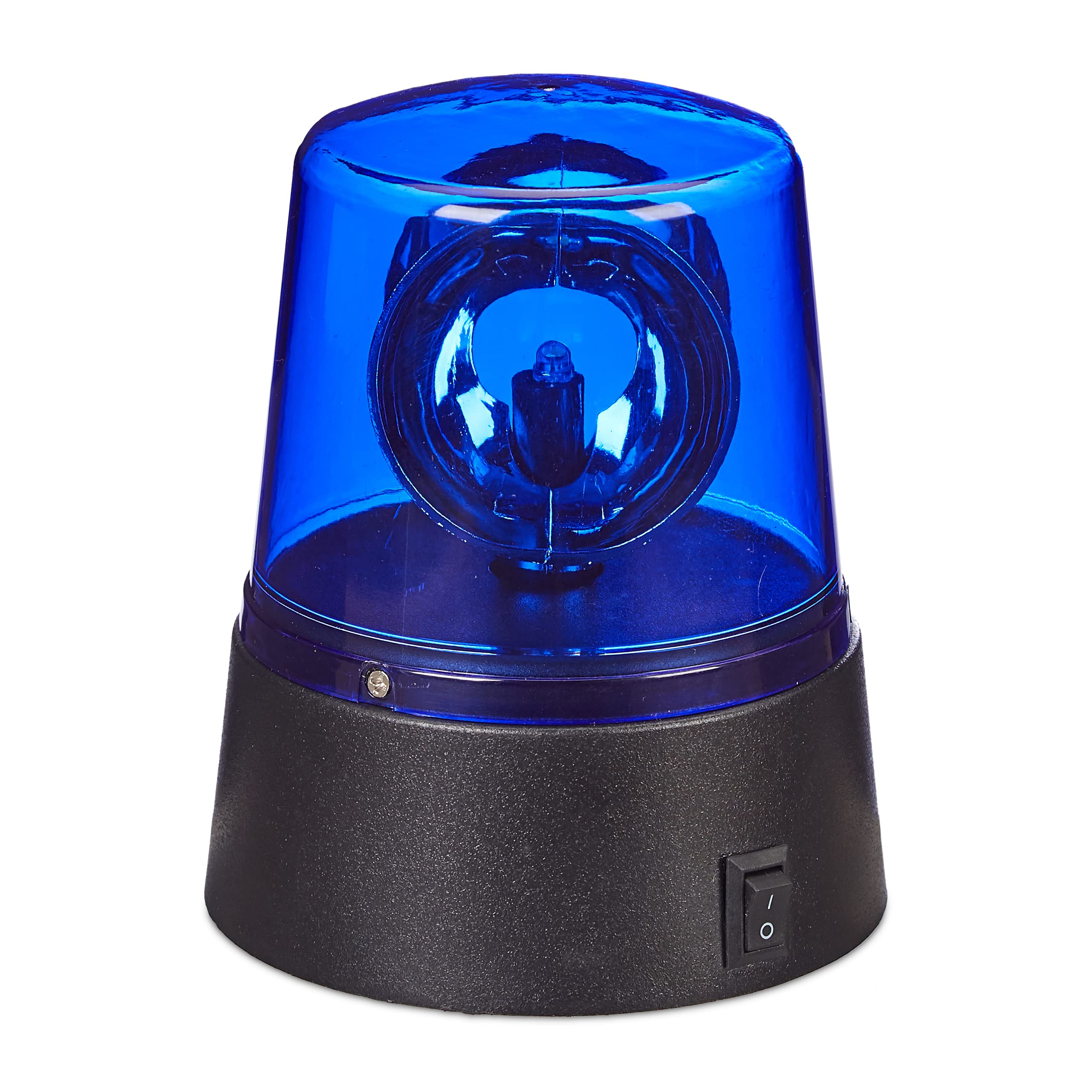 Relaxdays LED Blue Siren, Strobe Light with Rotating Reflector, Party Light, Battery-Operated, Blue