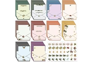 EggSun 250Pcs Christmas Stationery Paper and Envelope Set with 100 Letterhead Papers and 50 Envelopes, 10 Design for Letter Writing Invitations Computer Holidays Party Notes, 8.5x11 Inch-Holy
