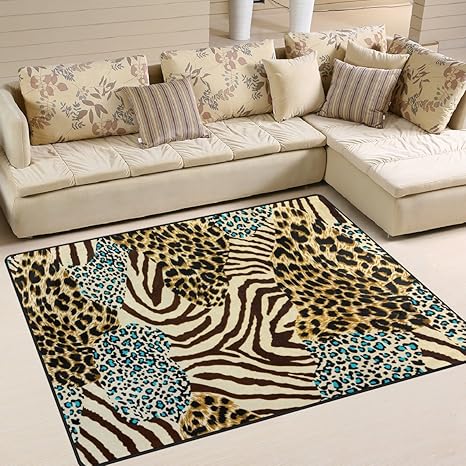 Amazon Com Alaza Animal Zebra Leopard Print Area Rug Rugs