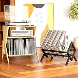 EKNITEY Vinyl Record Storage Holder Metal Stand 80-100 LPs Black view 4