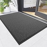 Naturei Front Door Mat, 4' x 8' Heavy Duty Indoor Outdoor Door Mat for Entryway, Commercial Door Mats Entrance, Low Profile Welcome Mats Non-Slip, Durable Rubber Backing Entry Mat for Patio, Home