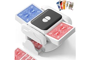 LPPROTECTOR Automatic Card Shuffler Machine - One-Press AUTO & Manual Mode | Rechargeable Low Noise Electric Poker Card Shuffler for 1-2 Decks | Portable UNO Shuffler, Blackjack, Skip-Bo, Phase 10