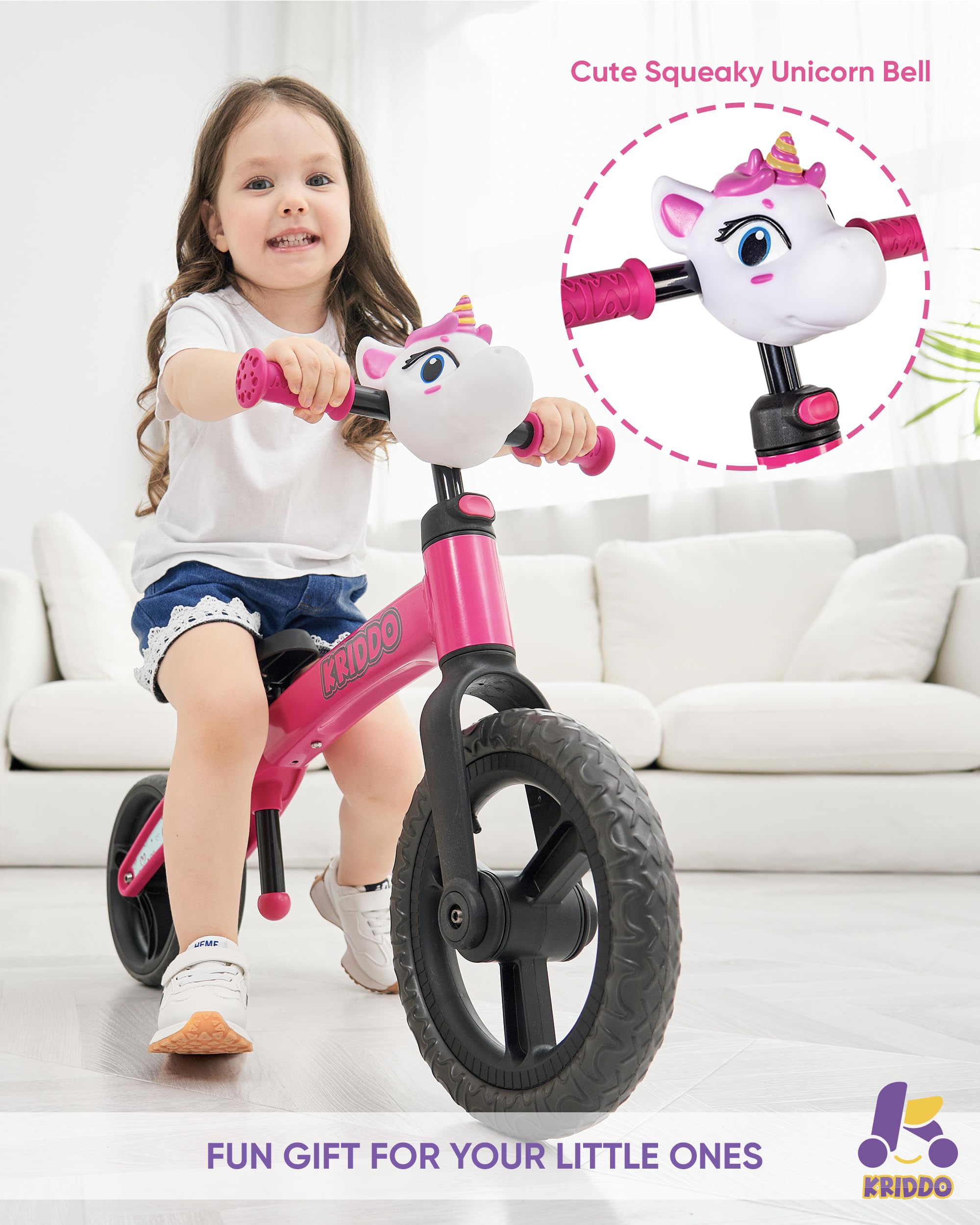 KRIDDO New Toddler Balance Bike 2 Year Old, Age 24 Months to 5 Years Old, Modern Flame Style, Early Learning Interactive Push Bicycle, Gift Bike for 2-5 Boys Girls