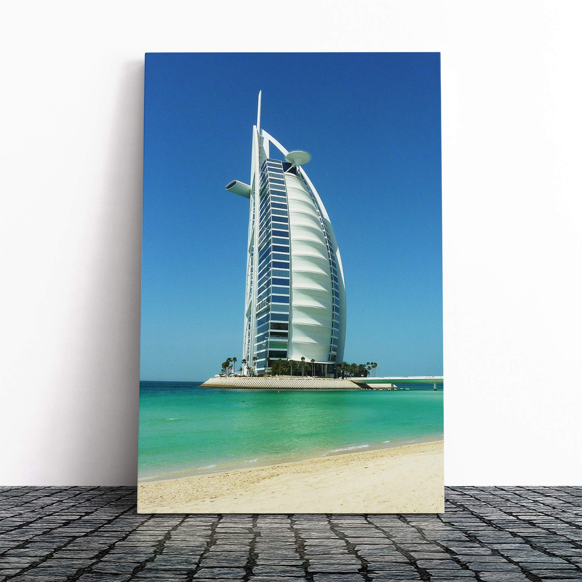 The Burj al Arab Dubai Canvas Print | Gallery Wrapped 30mm Frame Wall Art | 20x14 inches | Ready to Hang | Modern Picture | Living Room Bedroom Lounge Office