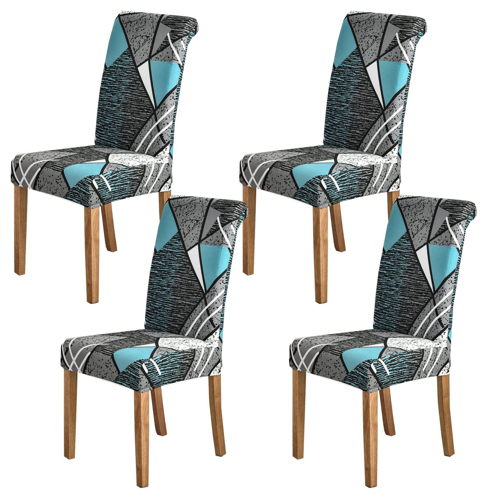 HZDHCLH Chair Covers Set of 4/6 Stretch Modern Chair Slipcovers for Dining Room Kitchen Wedding Party Washable Chair Protector(4pcs, gray old town)