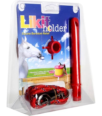 Likit Signature Tongue Twister Toy For Horses - Red Clear Ball - Helps Reduce Cribbing