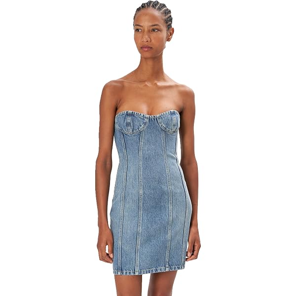 amanda uprichard denim mini dress Denim Mini Dress by Amanda Uprichard at Amazon Women's Clothing store