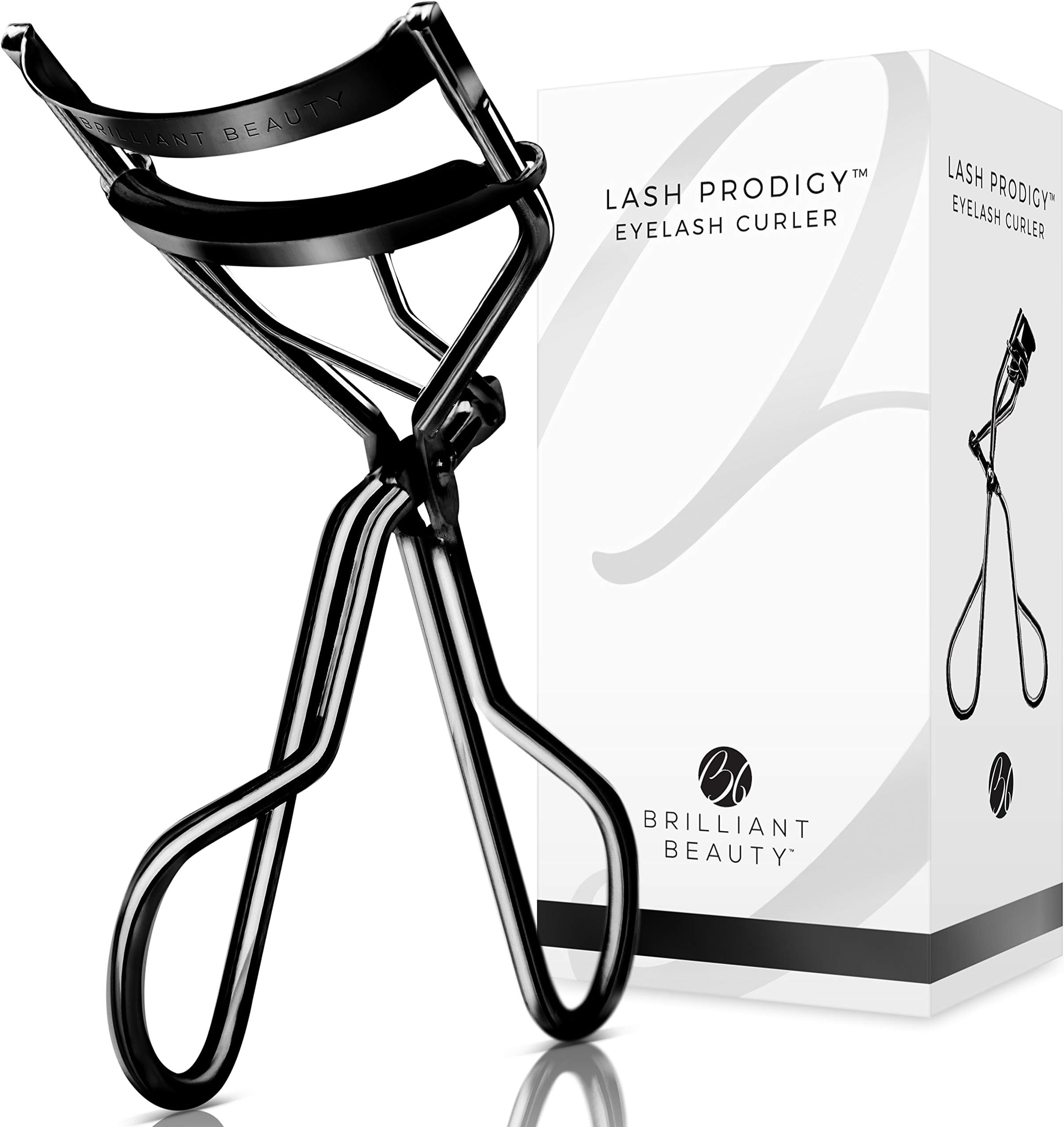Brilliant Beauty Eyelash Curler - Award Winning - With Satin Bag & Refill Pads - No Pinching, Just Dramatically Curled Eyelashes & Lash Line in Seconds. Get Gorgeous Eye Lashes Now!