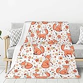 Fox Throw Blanket Soft Plush Fleece Blankets Warm Cozy Lightweight Fuzzy Blanket for Bed Sofa Couch Home Decor 80"X60"