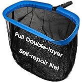 TidyMister Upgraded Full Double Layer Pool Net Rake,17.5'' - Outer Heavy Duty Self-Repair Net &amp; Inner Fine Mesh Net for Particle Debris, Above Ground &amp; In-ground Swimming Pools, No Poles