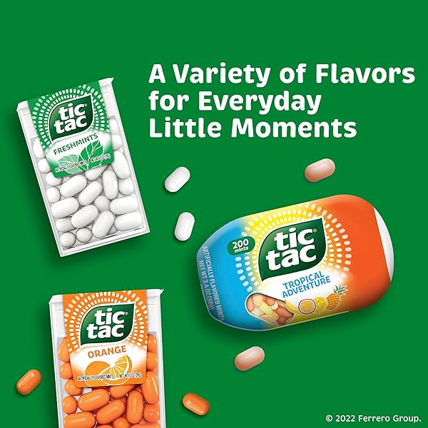 TIC TAC FRESHMINT BREATH MINTS, BULK 12 PACK, ON-THE-GO REFRESHMENT, 1 OZ EACH